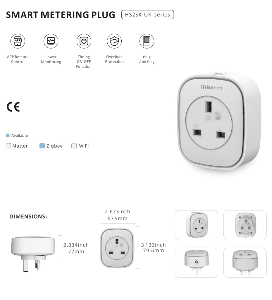 Heiman HS2SK-M-UK smart metering plug