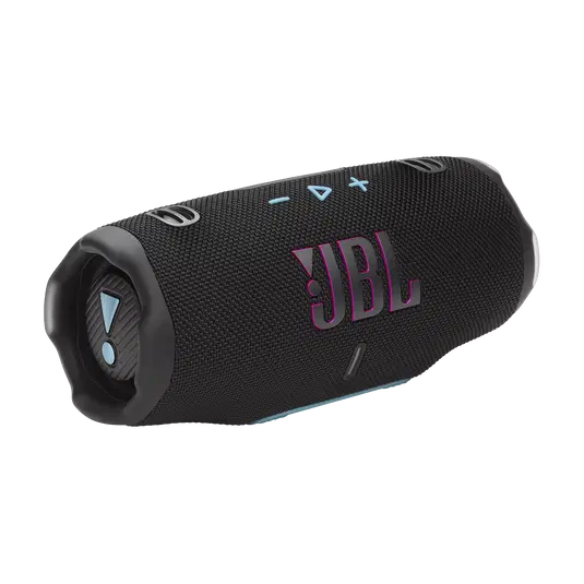 Black JBL Charge 6 portable Bluetooth speaker