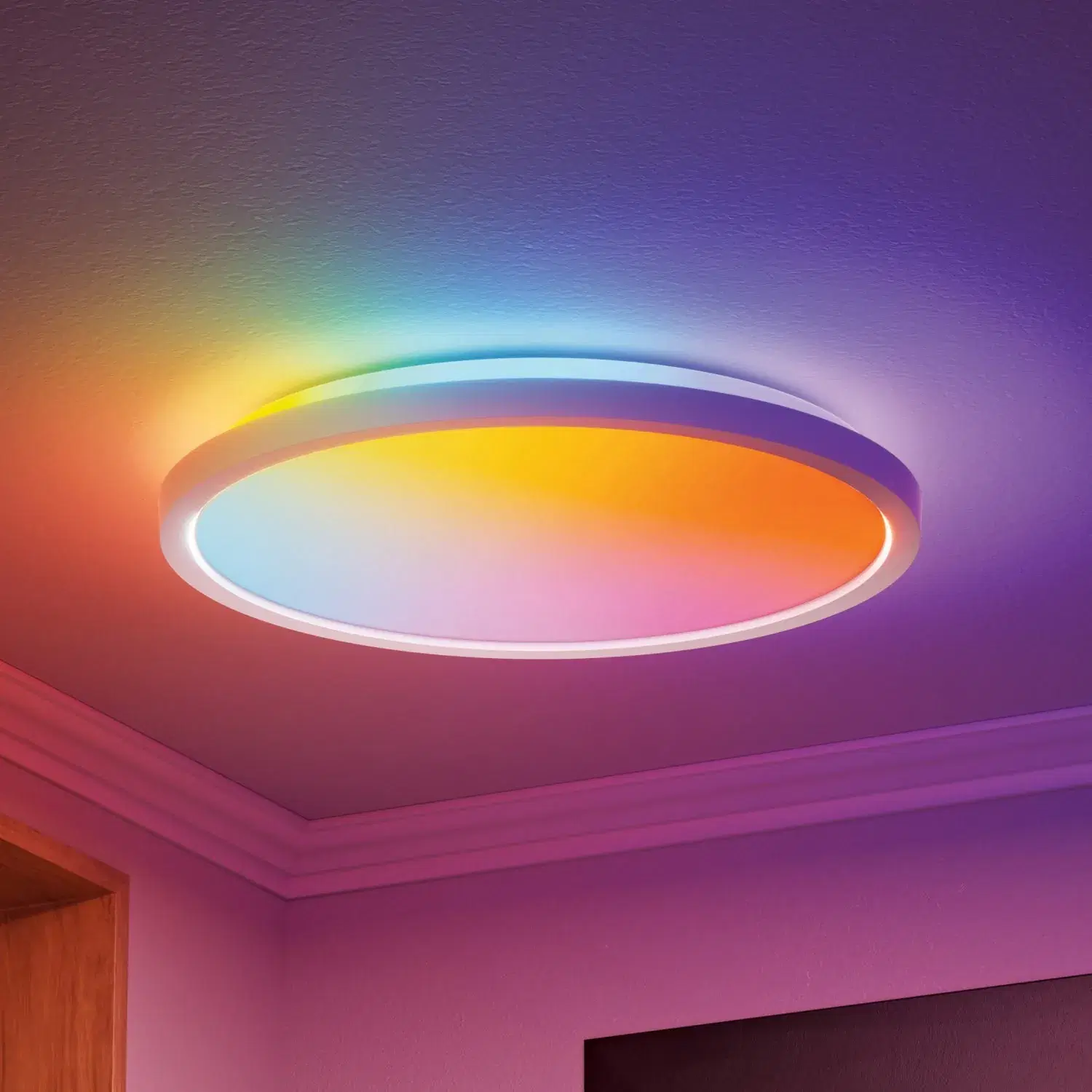 Nanoleaf Smart Multicolor Ceiling Light installed in a room