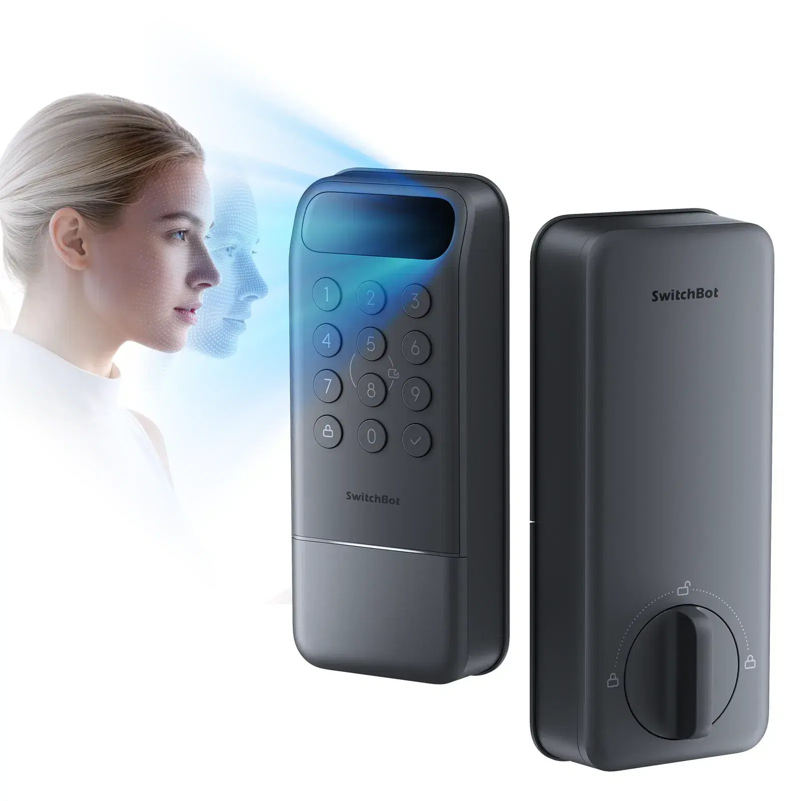 SwitchBot Lock Vision smart lock with palm vein keypad