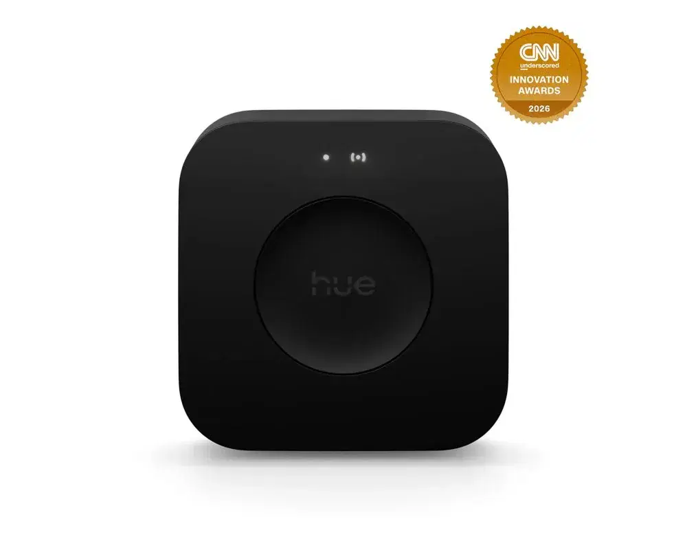 Philips Hue Bridge and Hue Bridge Pro on a white background