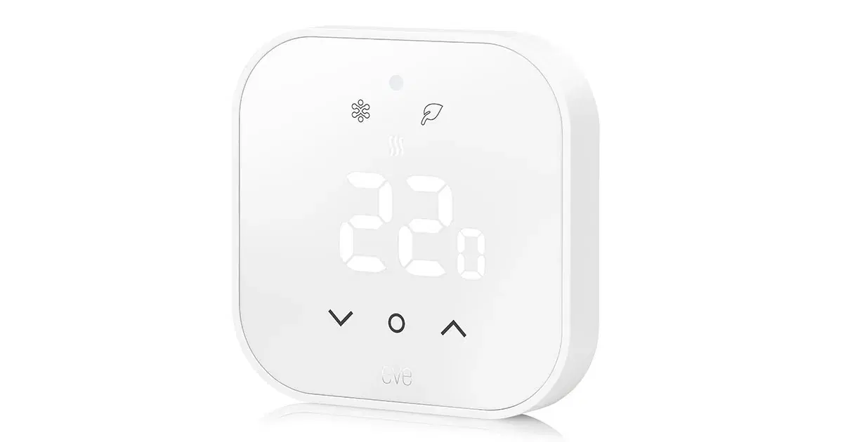 White Eve Thermostat showing a 22 degree setpoint